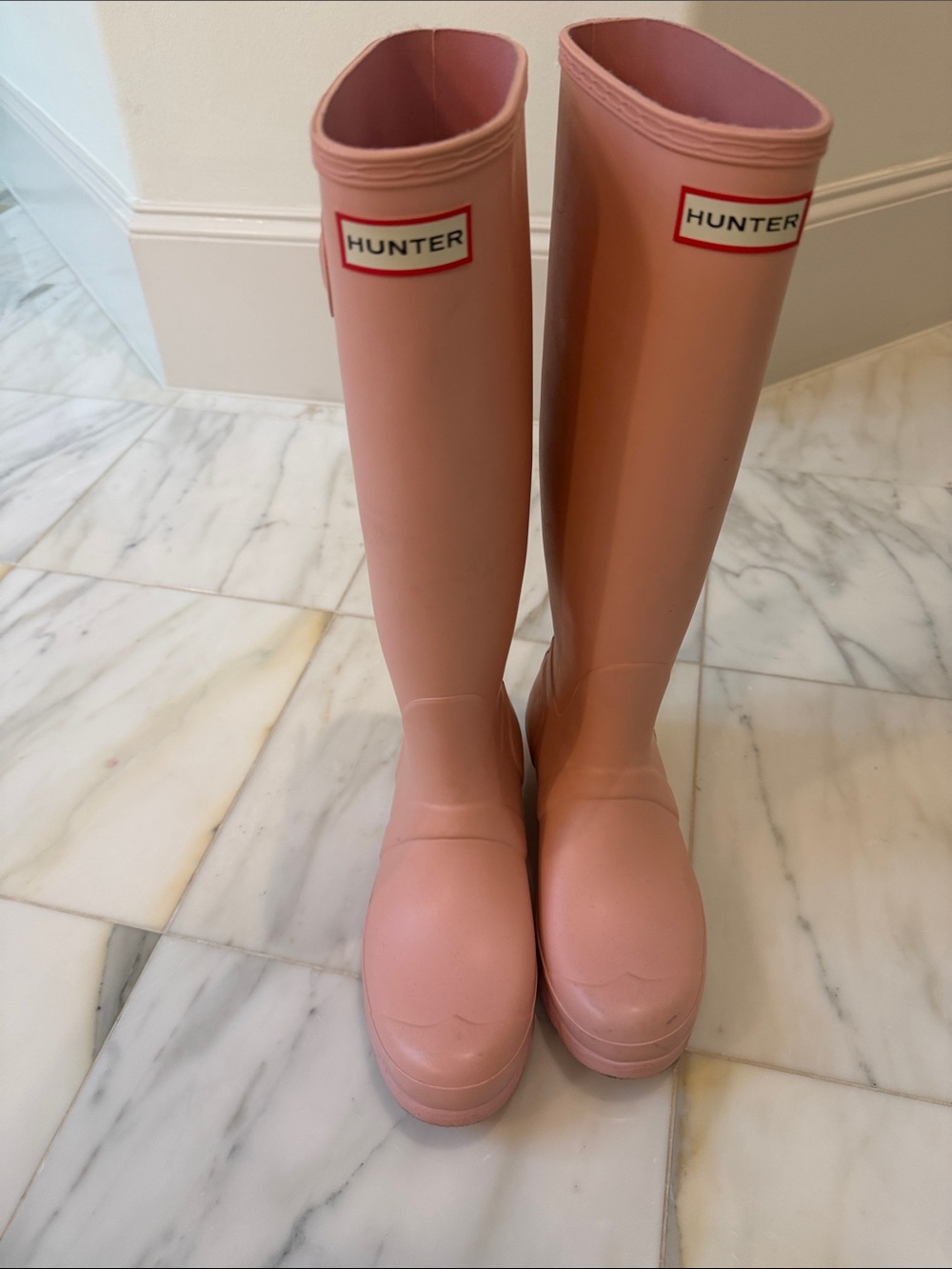 Hunter Women's Tall Blush Pink Rain Boots